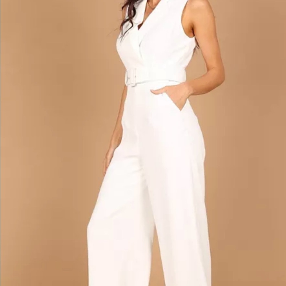 Petal and Pup Women's Sienna
Belted Jumpsuit - White